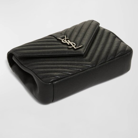 College Medium Flap YSL Shoulder Bag in Quilted Leather - Picture 3 of 5